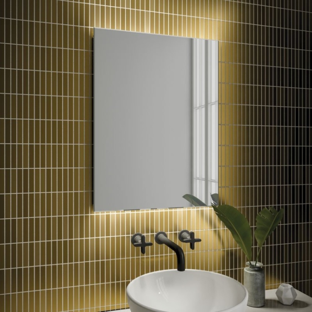 Product Lifestyle image of the HiB Aura LED Bathroom Mirror